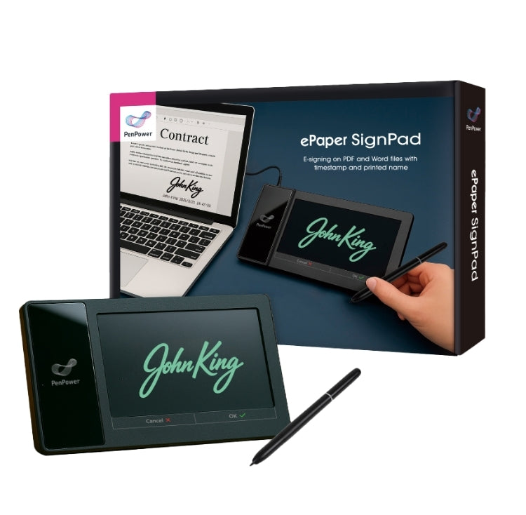 ePaper SignPad 署名記録王 電子サインパッド 電子署名パッド デジタル署名 電子契約 PDF署名 E Ink ペーパーレス 手書きサイン タイムスタンプ Windows対応 SDK対応