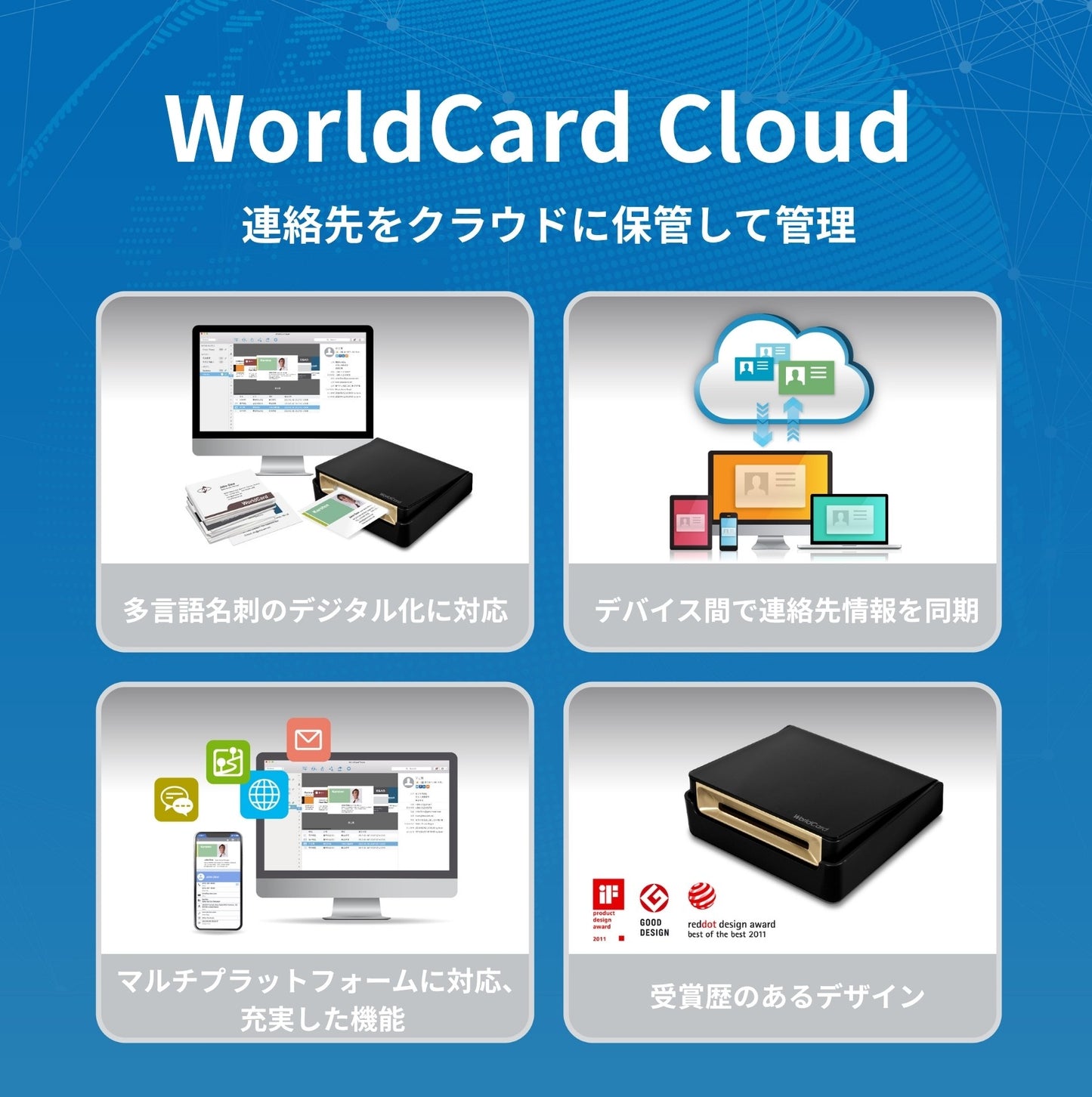 WorldCard Cloud 名刺王クラウド版 名刺管理ソフト OCR 名刺スキャン クラウド名刺管理 電子名刺ホルダー 多言語対応