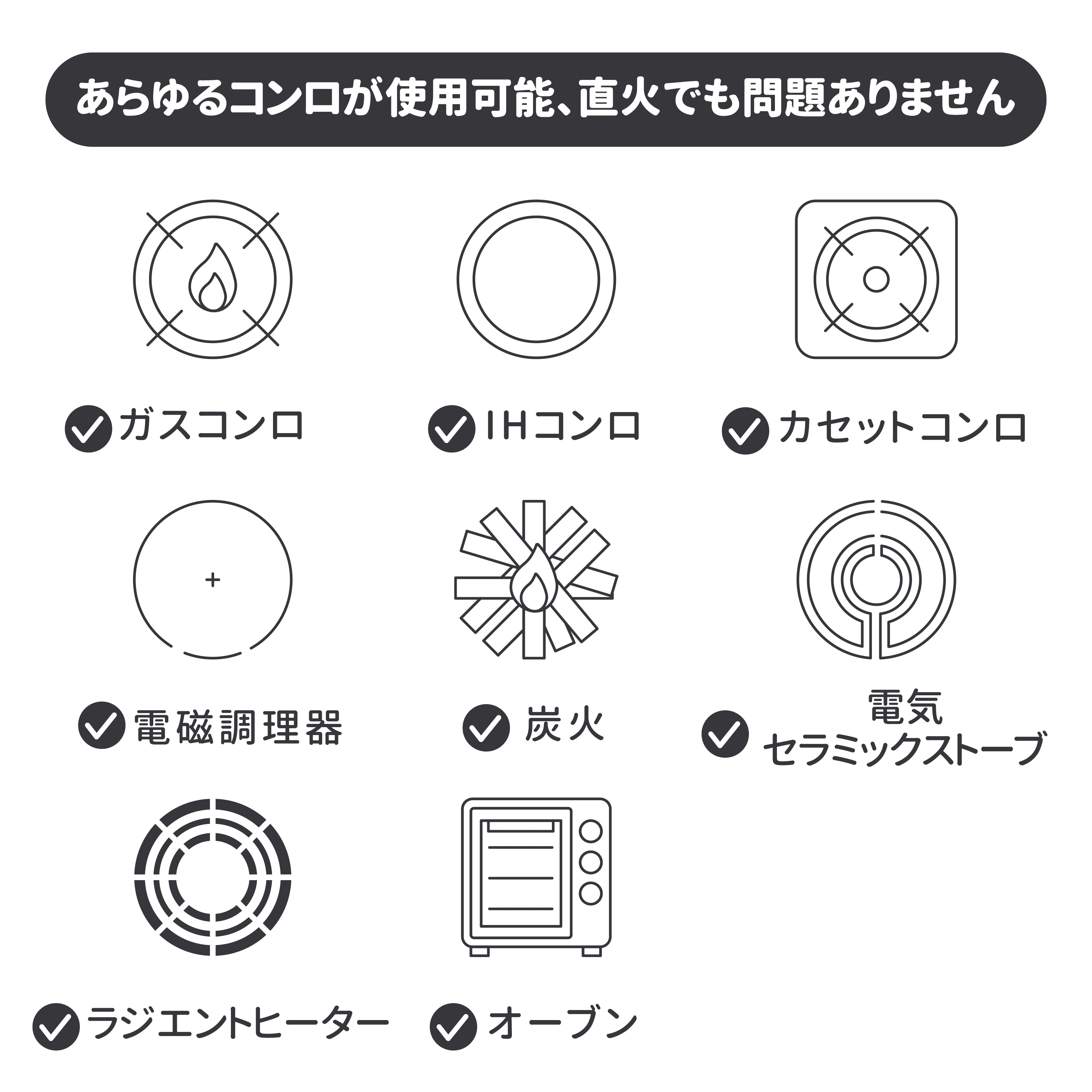両手鍋 スープ用 鉄器 鉄鍋 セット IH調理器 調理鍋 直火 IH対応