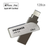 PIODATA iXflash Type-C USBメモリ 128GB シルバー MFi認証 iPhone iPad Android対応 USB 3.2