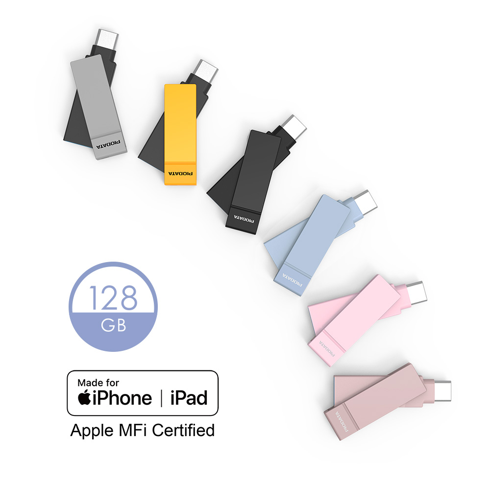 PIODATA iXflash USB メモリ Type-C Type-A 両対応 128GB Apple MFi 認証 カラフル 6 色展開 iPhone iPad Android 対応