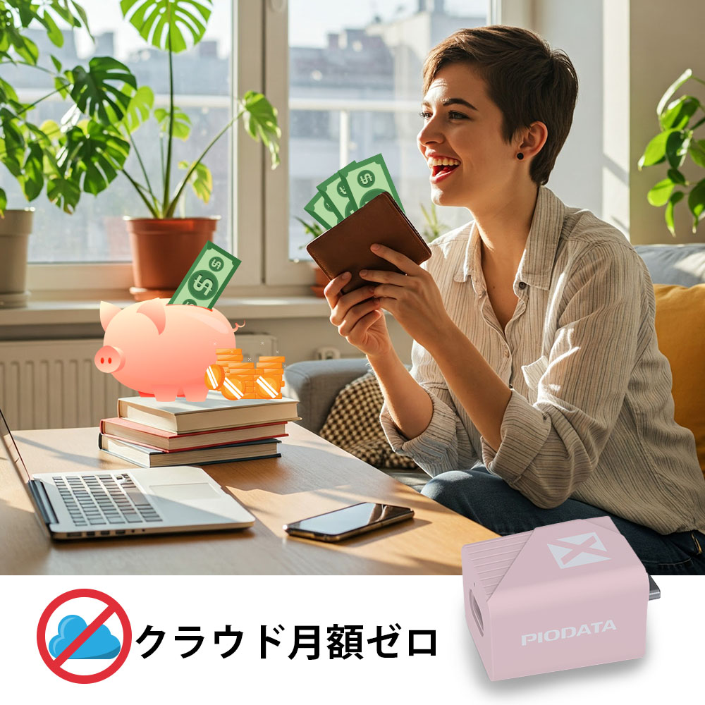 iXflash Cube クラウド月額ゼロ サブスク不要 買い切り 月額料金なし コスト削減 データ保存 iPhone iPad 節約 iCloud不要