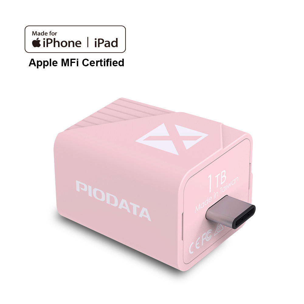iXflash Cube 桜色 ピンク Type-C 1TB MFi認証 iPhone iPad PIODATA  Made in Taiwan