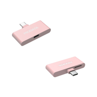 iXflash Q カードリーダー ピンク USB-C microSD対応 正面 背面 デュアルポート コンパクト設計