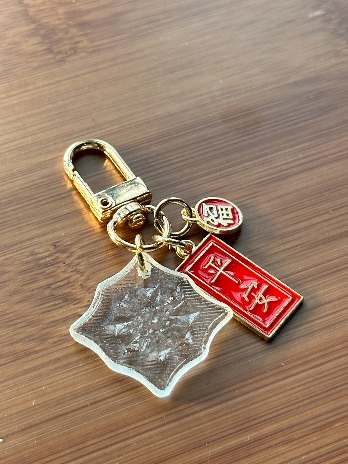 壹弍文創 海棠花キーチャーム｜ 花柄 菱形 キーホルダー ギフト お祝い お土産 台湾雑貨 台湾窓ガラス模様